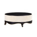 Sheridan Cream Fabric & Black Cocktail Table - Canales Furniture