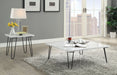 Telestis White Marble & Black Coffee Table - Canales Furniture