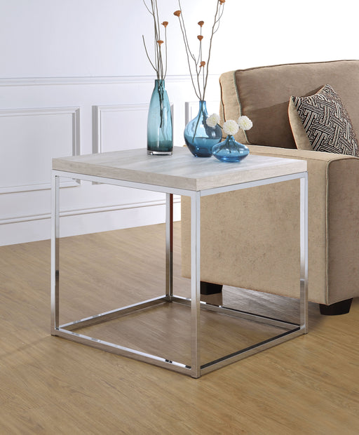 Snyder Chrome End Table - Canales Furniture