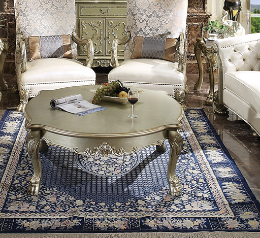 Dresden II Gold Patina & Bone Coffee Table - Canales Furniture
