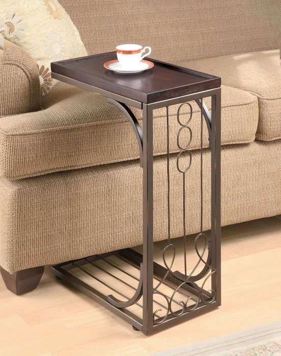 Accent Table Brown And Burnished Copper - Canales Furniture