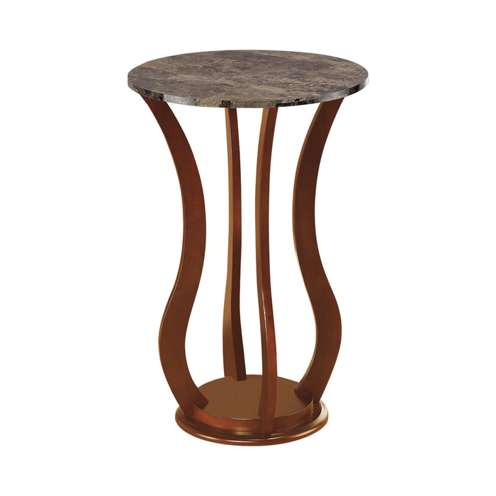 Round Marble Top Accent Table Brown - Canales Furniture