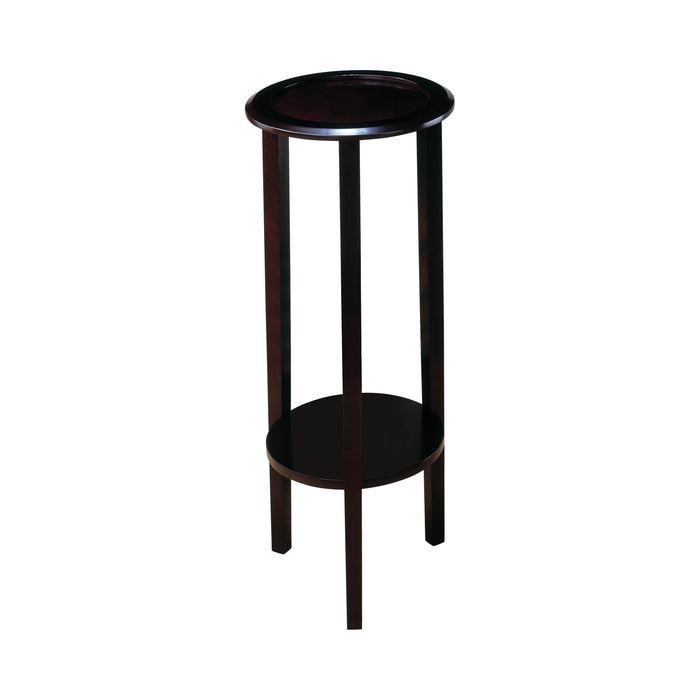 Round Accent Table With Bottom Shelf Espresso - Canales Furniture