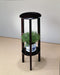 Round Accent Table With Bottom Shelf Espresso - Canales Furniture