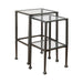 2-Piece Glass Top Nesting Tables Black - Canales Furniture
