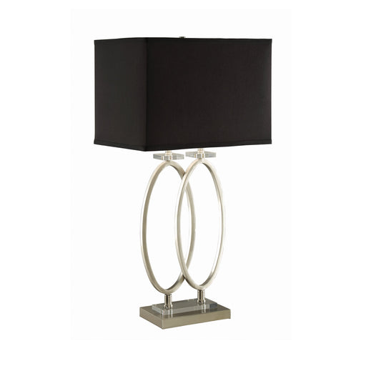 Rectangular Shade Table Lamp Black And Brushed Nickel - Canales Furniture