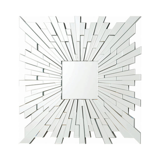 Square Sunburst Wall Mirror Silver - Canales Furniture