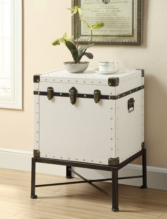 Accent Cabinet With Nailhead Trim White - Canales Furniture