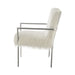 Faux Sheepskin Upholstered Accent Chair With Metal Arm - Canales Furniture