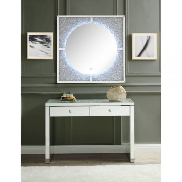 Nowles Mirrored & Faux Stones Wall Decor (LED) - Canales Furniture