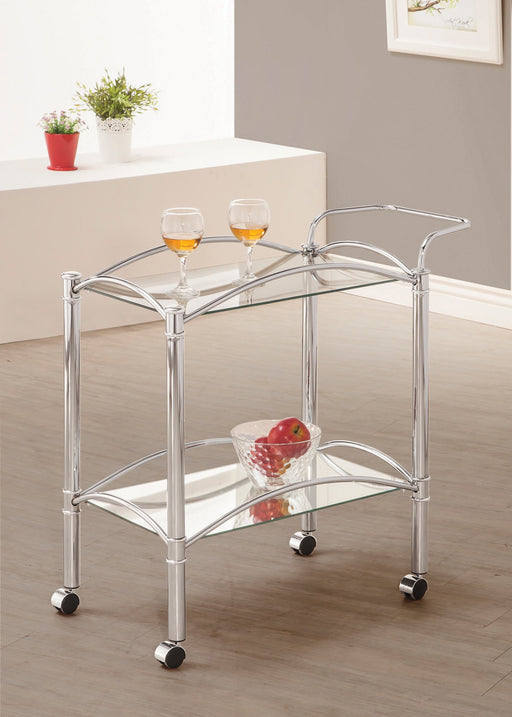 Glass Chrome Serving Cart - Canales Furniture