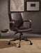 Joslin Distress Chocolate Top Grain Leather Office Chair - Canales Furniture