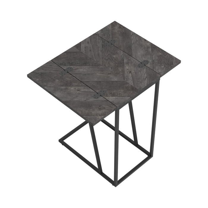 Expandable Chevron Rectangular Accent Table Grey - Canales Furniture