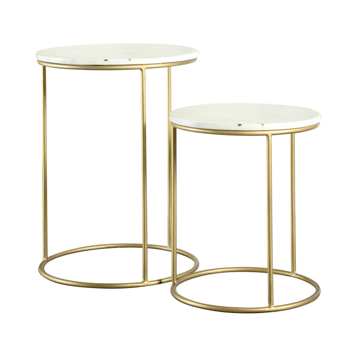Vivienne 2-Piece Round Marble Top Nesting Tables