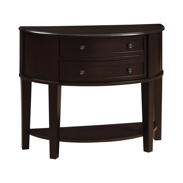 2-Drawer Demilune Shape Console Table Cappuccino - Canales Furniture