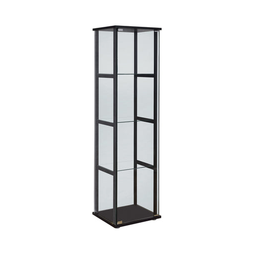 4-Shelf Glass Curio Cabinet Black And Clear - Canales Furniture