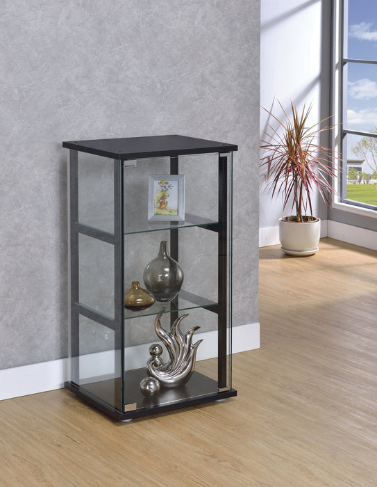 Cyclamen 3-Shelf Glass Curio Cabinet