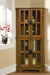 4-Shelf Corner Curio Cabinet Golden Brown - Canales Furniture