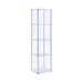 Rectangular 4-Shelf Curio Cabinet White And Clear - Canales Furniture