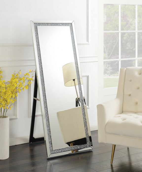 Rectangular Cheval Floor Mirror Silver - Canales Furniture