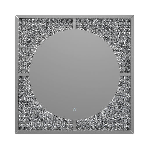 LED Wall Mirror Silver And Black - Canales Furniture