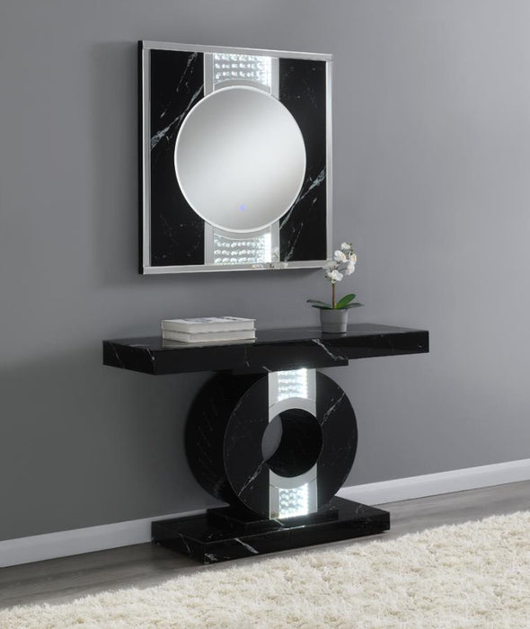 Led Wall Mirror with Marble Panel - Canales Furniture
