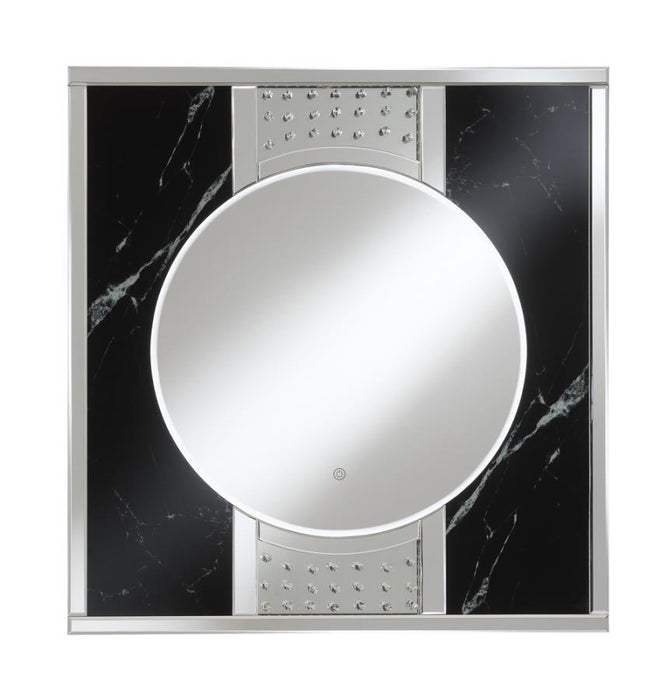 Led Wall Mirror with Marble Panel - Canales Furniture