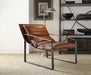 Quoba Cocoa Top Grain Leather Accent Chair - Canales Furniture