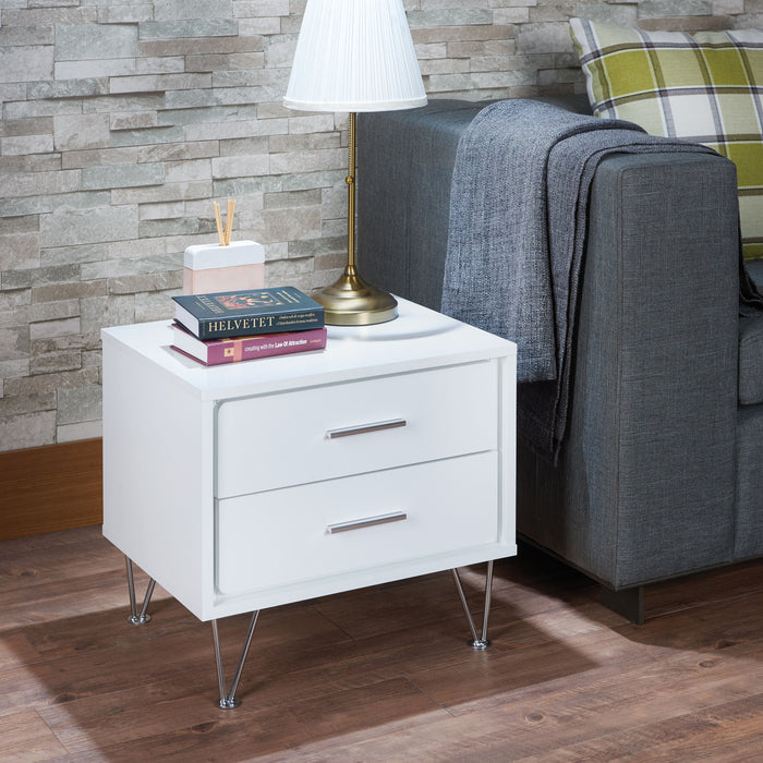 Deoss White Accent Table - Canales Furniture