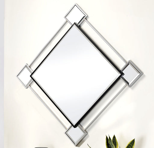 Asbury Mirrored & Chrome Accent Mirror (Wall) - Canales Furniture