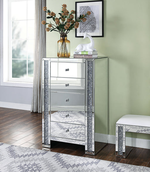 Noralie Mirrored & Faux Diamonds Chest - Canales Furniture