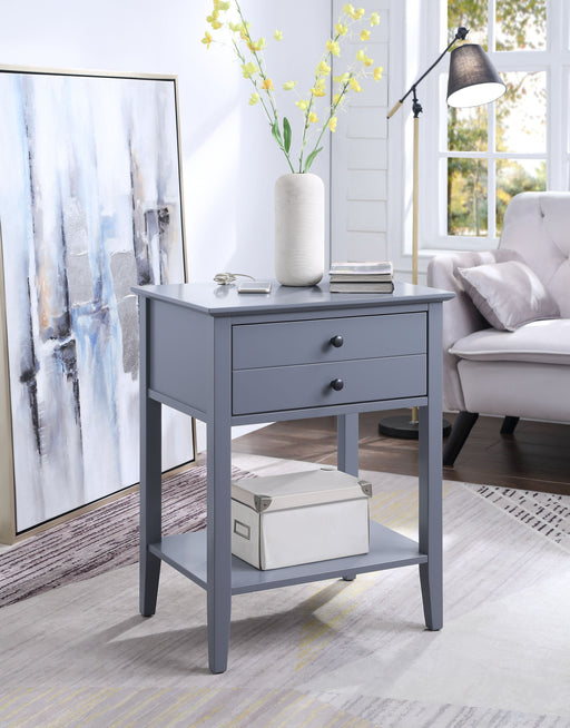 Grardor Gray Side Table (USB Charging Dock) - Canales Furniture