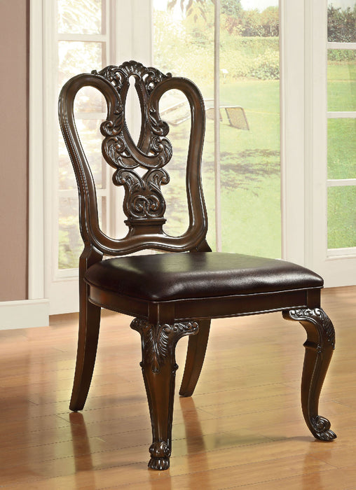 Bellagio Brown Cherry Wooden Side Chair (2/CTN) - Canales Furniture