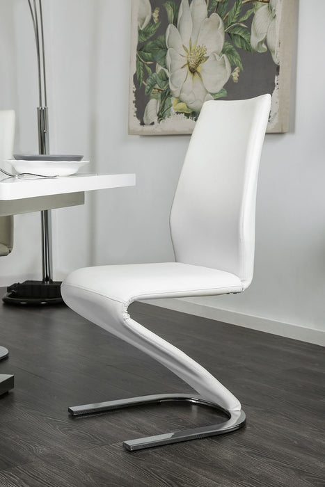 Midvale White/Chrome Side Chair (2/CTN) - Canales Furniture