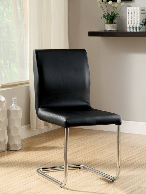LODIA I Black/Silver Side Chair - Canales Furniture