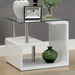 Torkel White/Chrome End Table - Canales Furniture