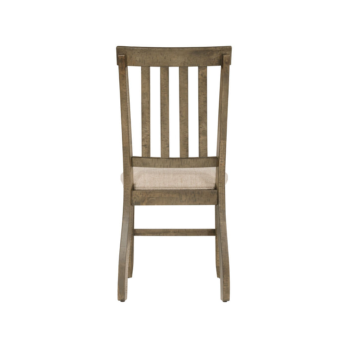 Stone Gray Wooden Slat Back Side Chair - Canales Furniture