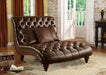 Anondale 2-Tone Brown PU Chaise & 3Pillows - Canales Furniture