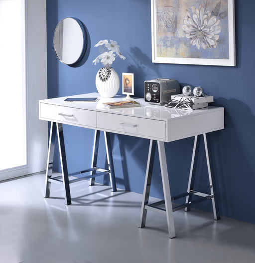 Coleen White Desk - Canales Furniture