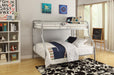 Tritan White Bunk Bed (Twin XL/Queen) - Canales Furniture