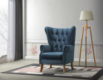 Adonis Azure Blue Velvet Accent Chair - Canales Furniture