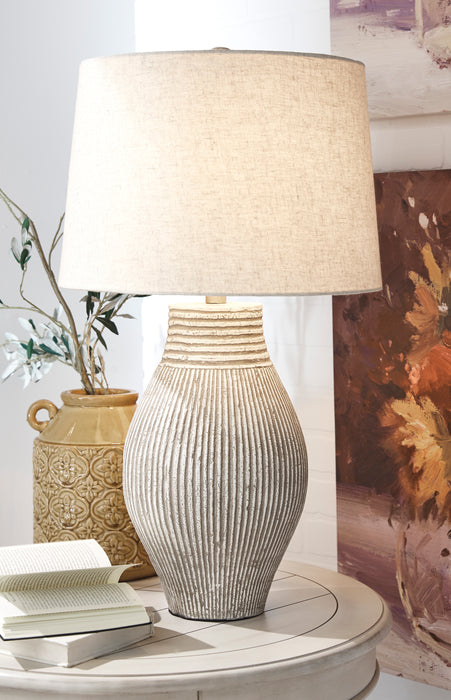 Layal Paper Table Lamp Black - Canales Furniture