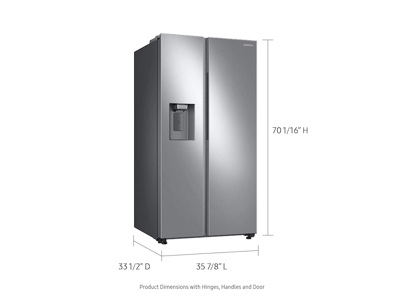 27,4 pies cúbicos. Refrigerador de dos puertas verticales de gran capacidad en acero inoxidable