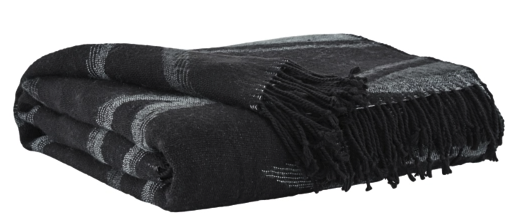 Cecile Throw Black/Gray - Canales Furniture