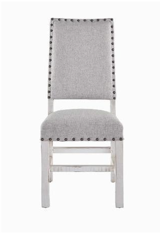 Condesa Fabric Back Side Chair White - Canales Furniture