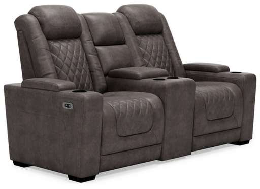 HyllMont Power Reclining Loveseat with Console - Canales Furniture