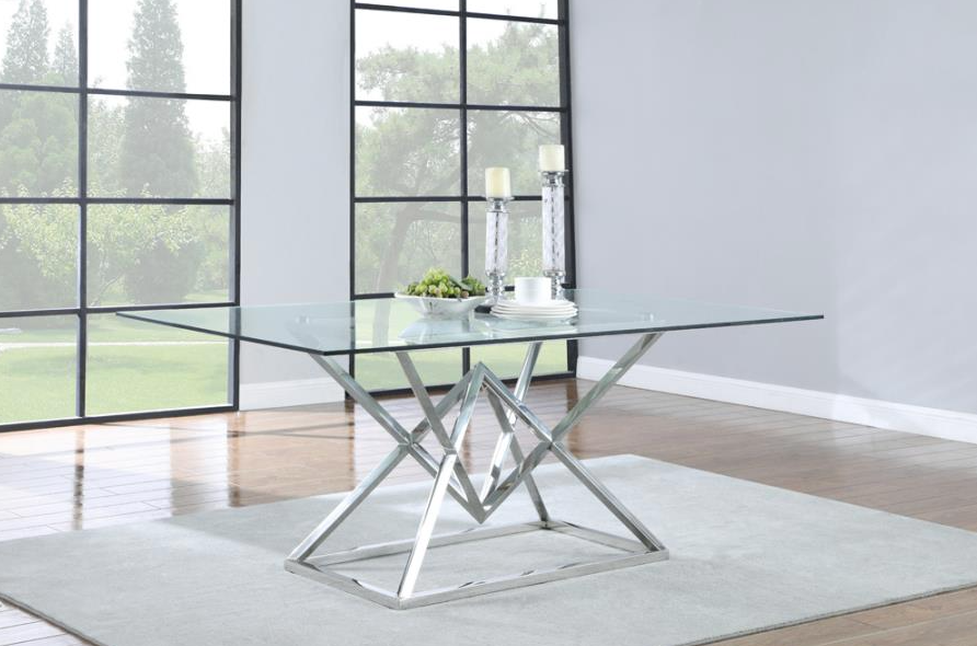 Beaufort Rectangle Glass Top Dining Table
