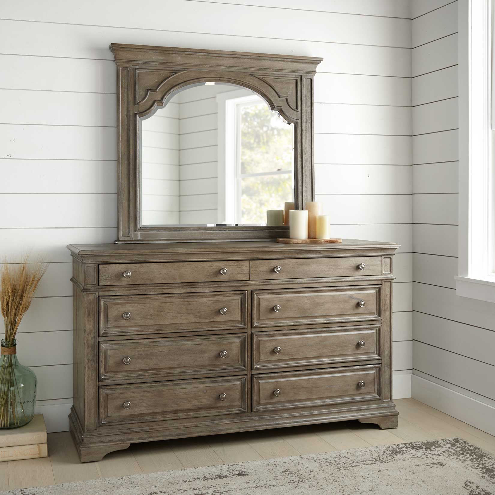 Highland Park Mirror Waxed Driftwood - Canales Furniture