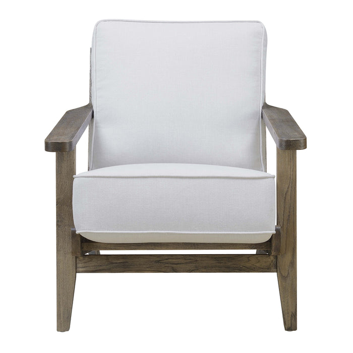 Metro Accent Chair in Taupe w/ Antique Legs - Canales Furniture