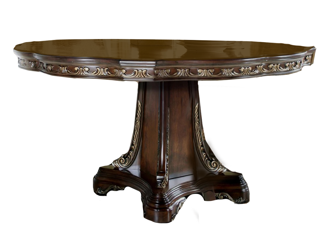 Mesa de comedor redonda de cerezo